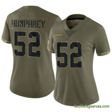 Womens Kansas City Chiefs Creed Humphrey Olive Limited 2022 Salute To Service Kcc216 Jersey C1476